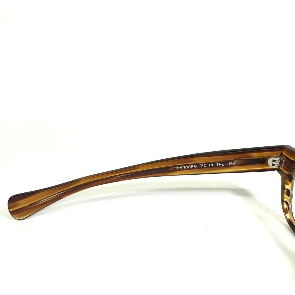 Norman Childs Eyeglasses Frames SPEECE Brown Horn Square Thick 46-21-145